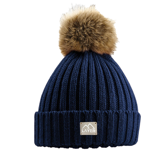 Faux Fur Pom Pom Beanie